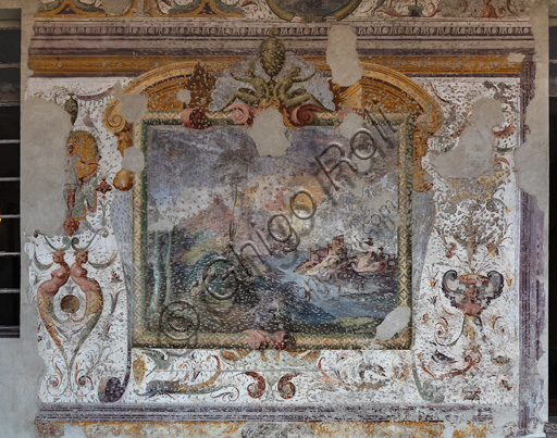 Fontanellato, Rocca Sanvitale, la loggia della fortezza: affresco.