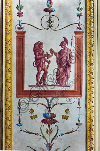 Palermo, Palazzo Reale o Palazzo dei Normanni, Appartamento Reale, Sala d'Ercole (Parlamentodell'Assemblea Regionale Siciliana):  particolare di fregio decorativo (pittura murale a secco).