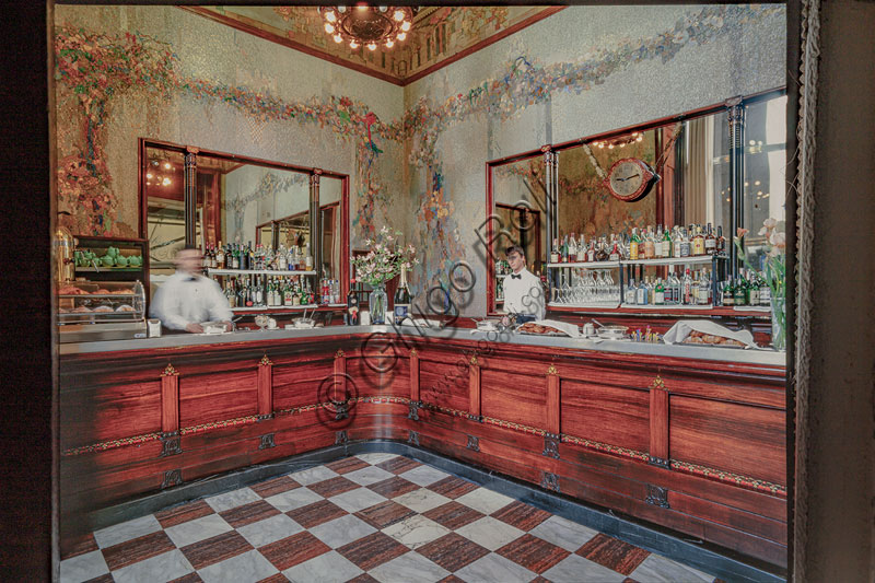  Gallery Vittorio Emanuele II: interiors of the “Camparino”, the famous Art Nouveau café.