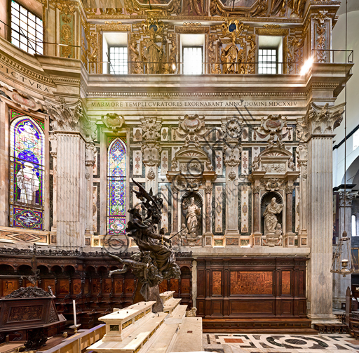 , Genoa, Duomo (St. Lawrence Cathedral), inside,  presbitery: the south wall.