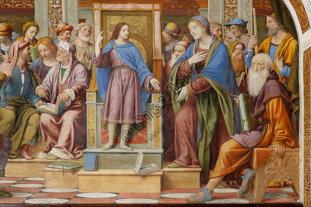 Saronno, Shrine of Our Lady of Miracles: "Jesus among the Doctors", fresco by Bernardino Luini, 1525 - 1532.