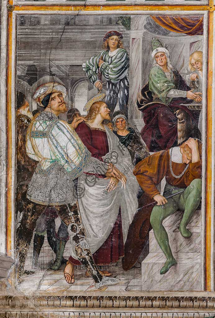 Varallo Sesia, Church of Santa Maria delle Grazie: frescoes of the Gaudenzio Ferrari wall "The life and the Passion of Christ", by Gaudenzio Ferrari, 1513. Detail of "Jesus before.