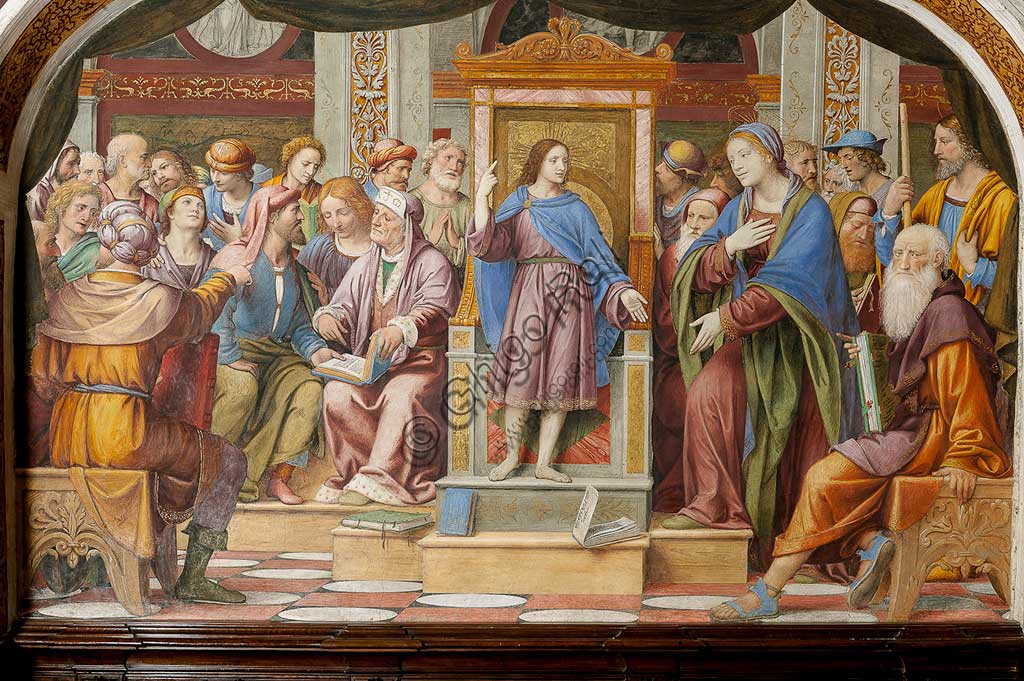 Saronno, Shrine of Our Lady of Miracles: "Jesus among the Doctors", fresco by Bernardino Luini, 1525 - 1532.