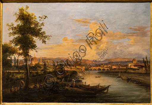 Giovanni Signorini: "View of the Arno",  about 1850, oil painting on canvas.