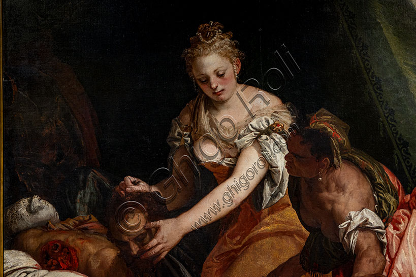 “Judith with the head of Holofernes”, by Paolo Caliari, known as Veronese, 1555-55, oil on canvas. Detail.