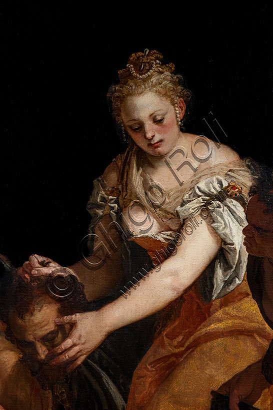 “Judith with the head of Holofernes”, by Paolo Caliari, known as Veronese, 1555-55, oil on canvas. Detail.