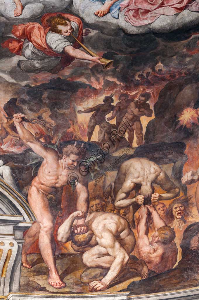 Basilica of St Prospero, the apse: "Finale Judgement", fresco by Camillo Procaccini  (1585 - 1587). Detail.