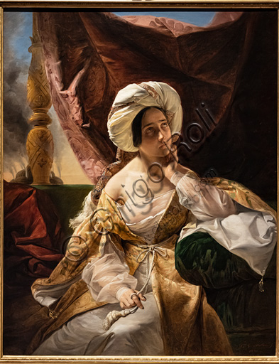 Giuseppe Molteni: "Schiava dell'harem", olio su tela, 1838.