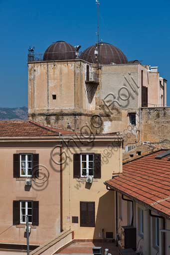 Palermo, The Royal Palace or Palazzo dei Normanni (Palace of the Normans): view of the top of the Pisan Tower with the domes of the  astronomical observatory "Giuseppe Piazzi".