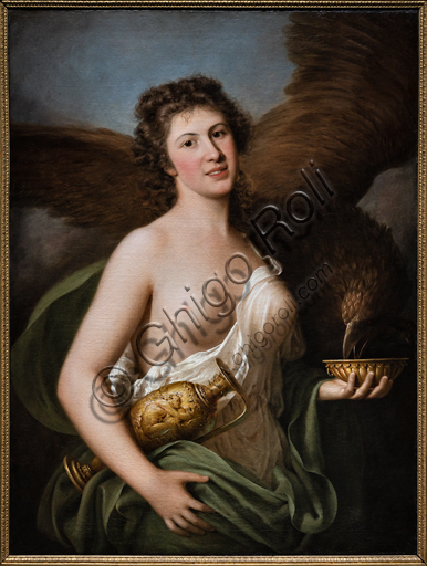  "Giuseppina Grassini as Hebe offering the nectar to Jupiter's eagle", 1791-2, by  Gaspare Landi (1756 - 1830), oil on canvas.