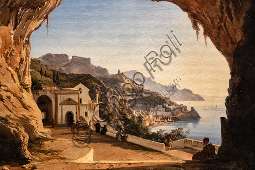 Alessandro La Volpe: "The cave of the Capichins in Amalfi", oil painting, about 1850.