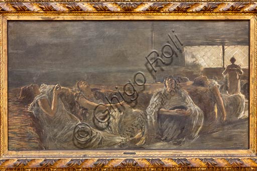 Piacenza, Galleria Ricci Oddi: "Hashish: the opium smokers" (1877),   olio su tela di Gaetano Previati (1852 - 1920).