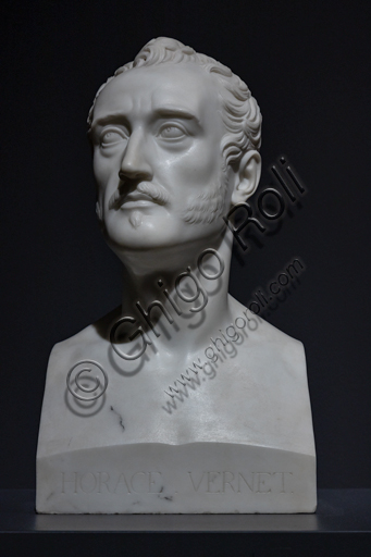  "Horace Vernet", 1832-3, by Bertel Thorvaldsen (1770 - 1844), marble bust.