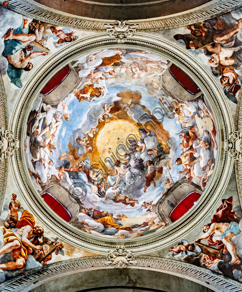 “Paradise”, fresco by Matti Preti, 1651-2, dome of the Church of S. Biagio nel Carmine in Modena.