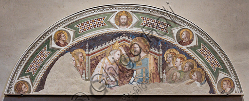 Basilica of the Holy Cross: "The Coronation of the Virgin", first half XIV century, by Maso di Banco, detached fresco.