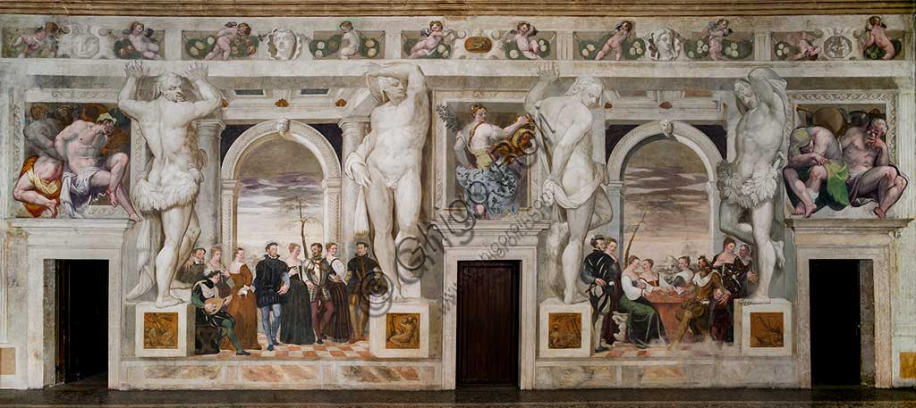 Caldogno, Villa Caldogno, main hall: "Invitation to the Dance";". Fresco by Giovanni Antonio Fasolo, about 1570.