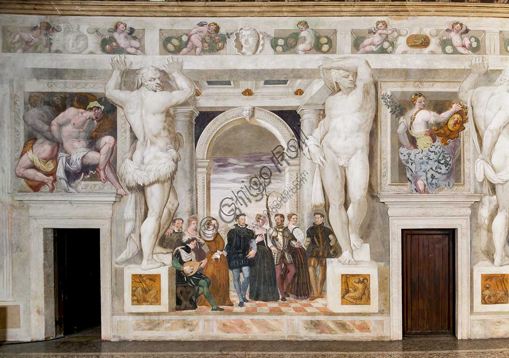Caldogno, Villa Caldogno, salone: "Invito alla Danza", affresco di Giovanni Antonio Fasolo, ca. 1570.