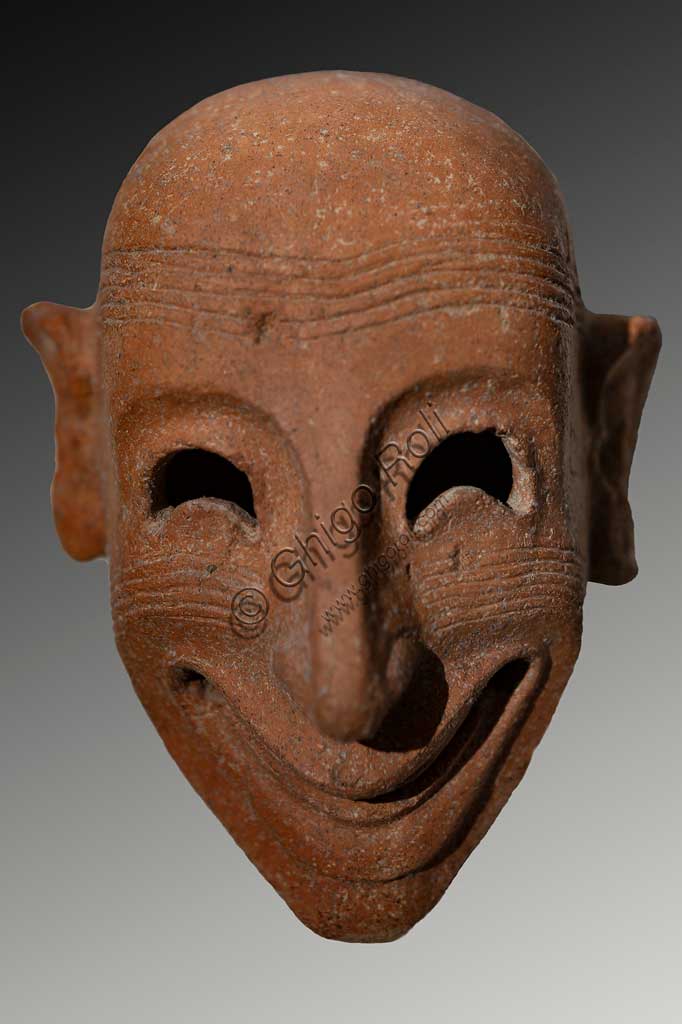 Island of San Pantaleo, Motya, Whitaker Museum: phoenician mask from the Tophet (open air sanctuary).