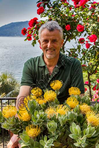   Isola Madre, the Protea Terrace: Giancarlo Giustina, head gardener of the Botanical Gardens of Borromee Islands.