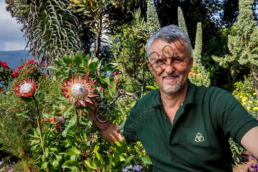   Isola Madre, the Protea Terrace: Giancarlo Giustina, head gardener of the Botanical Gardens of Borromee Islands.