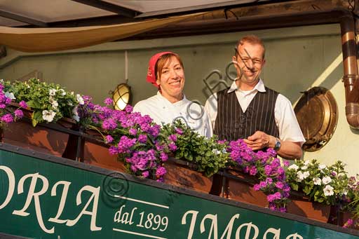 Isola Pescatori, Ristorante Imbarcadero: i titolari, Michele e Laura Negri.