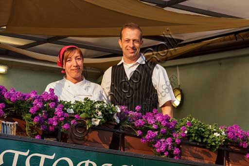 Isola Pescatori, Ristorante Imbarcadero: i titolari, Michele e Laura Negri.