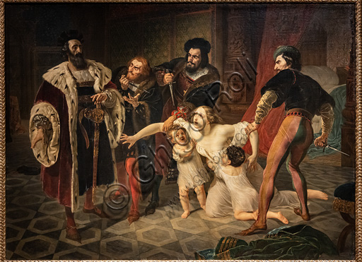 Karl Pavlovič Brjullov: "The sacrifice of Ines Di Castro (Ines Di Castro's Death)", oil painting, 1834.