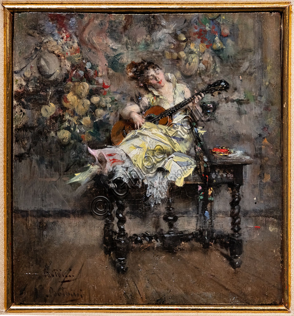 “La joueuse de guitare”, di Giovanni Boldini, 1874, olio su tela.