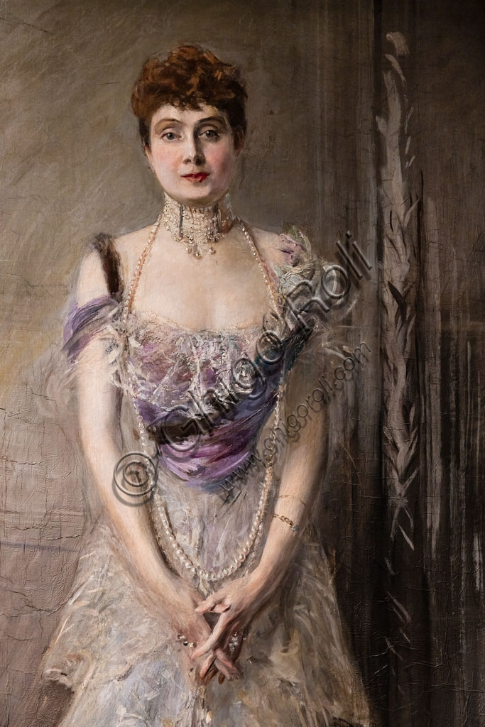 “La principessa Eulalia di Spagna”, di Giovanni Boldini, 1898, olio su tela.Particolare.