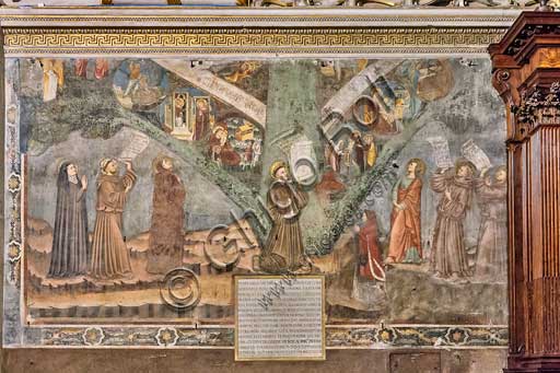 Bergamo, Città alta, Basilica di Santa Maria Maggiore, transetto destro: "L'Albero della Vita", affresco di carattere giottesco eseguito nel 1347.