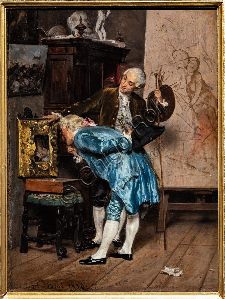 “The Art Lover”, by Giovanni Boldini, 1870, oil painting on panel.