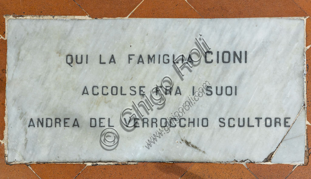 Tombstone of Andrea del Verrocchio, sculptor.“Florence, Church of St. Ambrose.