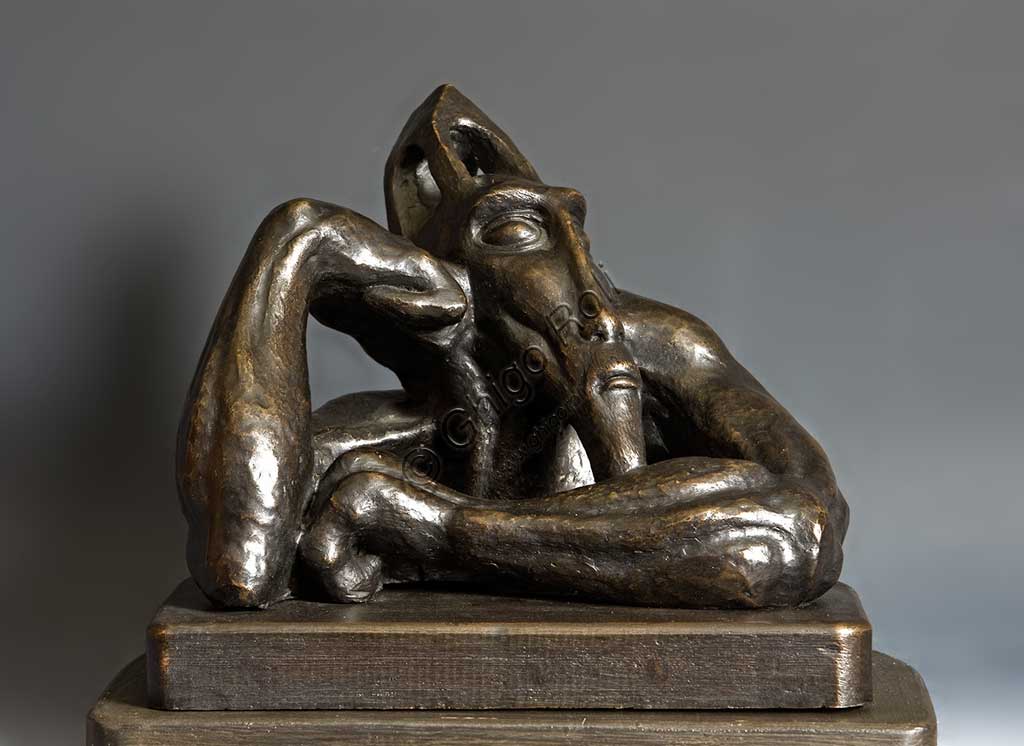 Assicoop - Unipol Collection: Mac Mazzieri (1947 - 1988), "The Ancient Arab". Bronze, h cm 26.
