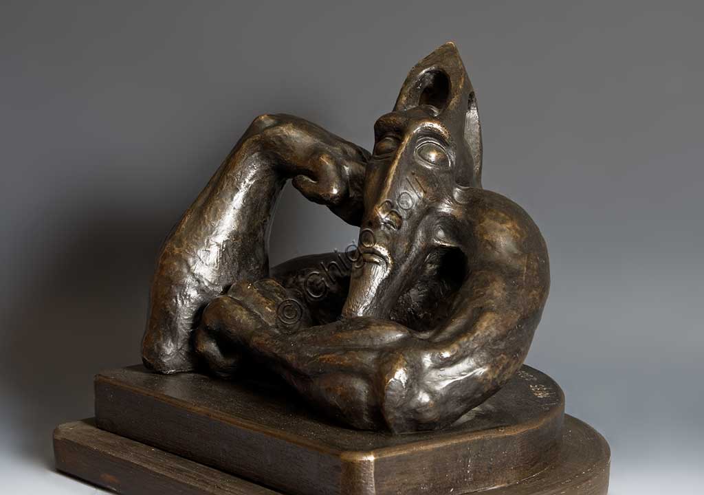 Assicoop - Unipol Collection: Mac Mazzieri (1947 - 1988), "The Ancient Arab". Bronze, h cm 26.