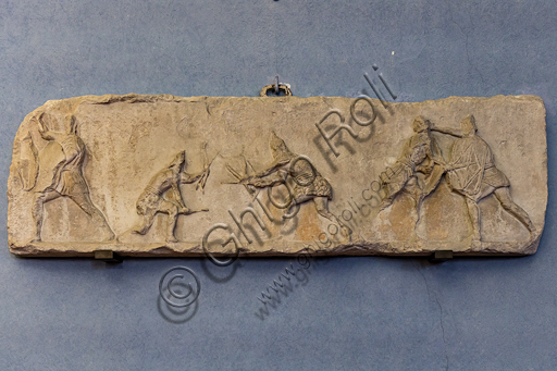  Roman slab representing a Sagittarii (archers) combat.