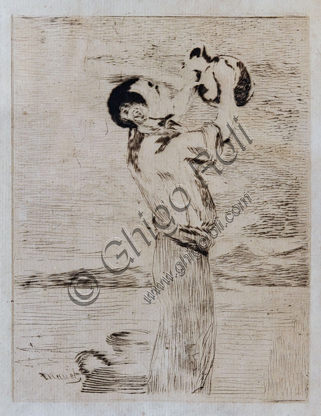 “Le buveur d’eau”, by Edouard Manet etching and drypoint.