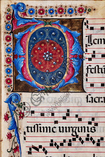 Piccolomini Library: choir book,  cod. 12.N, ff. 6r with “Foliated Initial”, by  Liberale da Verona  (about 1445  - 1527/9).