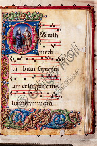 Libreria Piccolomini: corale cod. 17.2, cc. 31r con “Due santi eremiti”, di Liberale da Verona  (1445 ca - 1527/9). 