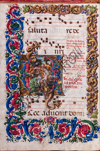 Piccolomini Library: choir book,  cod. 19.4, ff. 9v with “Adoration of the Magi”, by  Liberale da Verona  (about 1445  - 1527/9).