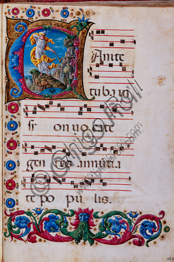 Piccolomini Library: choir book,  cod. 1.A, ff.133r with “Vision of Joel”, by  Liberale da Verona  (about 1445  - 1527/9).