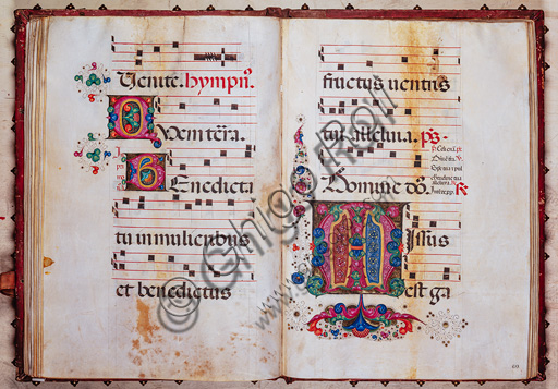 Piccolomini Library: choir book, cod.13.O, ff. 59v-60r  with “Foliated initial”, by Venturino Mercati.