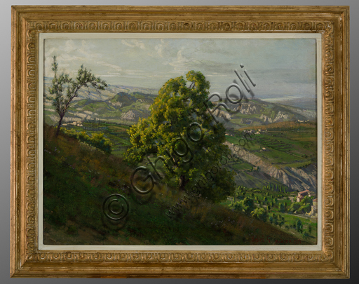 Gaetano Bellei (1857 - 1922): "Da Ligorzano, Modena" (olio su tela, 58 x 76 cm).