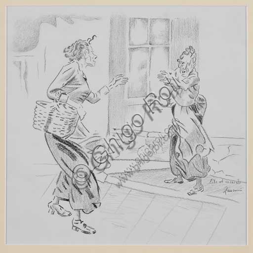 Assicoop - Unipol Collection:Remo Zanerini (1923 -), "Quarrel at the market".