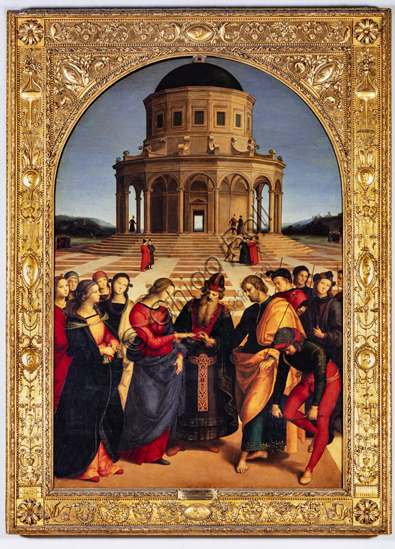 “The Marriage of the Virgin”, by Raffaello Sanzio, oil painting on panel, 1504.
