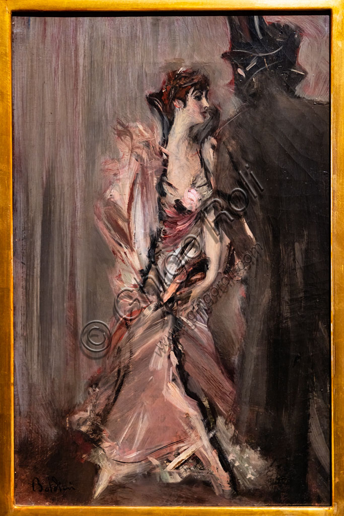 “Leaving the Ball”, by Giovanni Boldini, 1905, oil painting on canvas.