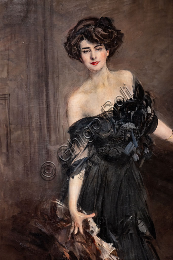 “Mademoiselle de Nemidoff”, di Giovanni Boldini, 1908, olio su tela.Particolare.
