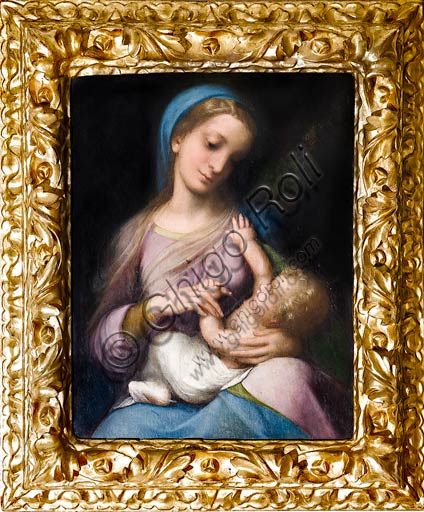  Modena, Galleria Estense: "Madonna with Infant Jesus or Madonna Campori", (1517 - 1518)  by Correggio (Antonio Allegri). Oil panel painting.