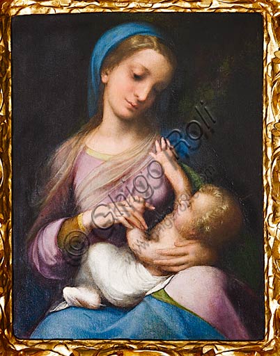  Modena, Galleria Estense: "Madonna with Infant Jesus or Madonna Campori", (1517 - 1518)  by Correggio (Antonio Allegri). Oil panel painting.
