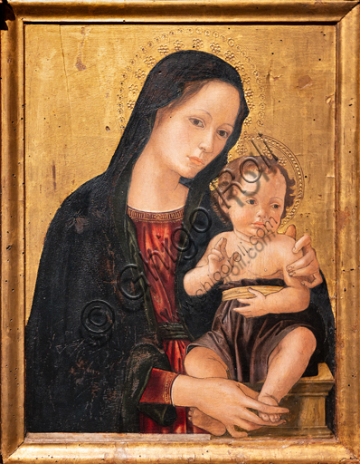  Perugia, National Gallery of Umbria: "Madonna  with Child", by Antonio Aquili detto Antoniazzo Romano, second half XV century, tempera on panel.