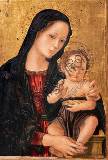  Perugia, National Gallery of Umbria: "Madonna  with Child", by Antonio Aquili detto Antoniazzo Romano, second half XV century, tempera on panel.